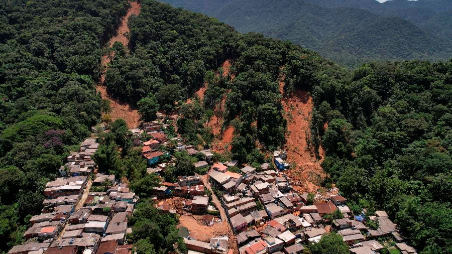 deslizamentos-de-terra-sao-sebastiao-desastre-litoral-norte Costa Sul de São Sebastião foi região que mais sofreu com os desastres causados pelas chuvas no Litoral Norte de SP